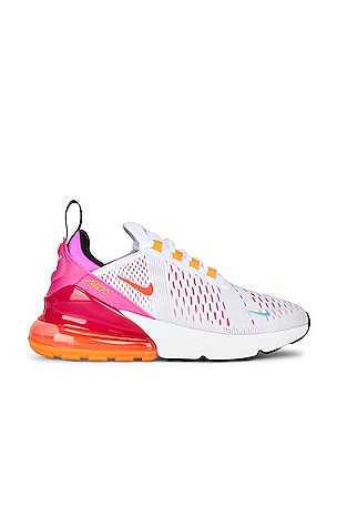 Nike Air Max 270 Sneaker in White Bright Crimson Fuchsia Dream REVOLVE