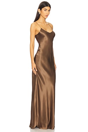 NILI LOTAN Cami Gown in Brown