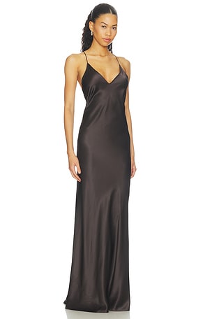 NILI LOTAN Ira Gown in Chocolate