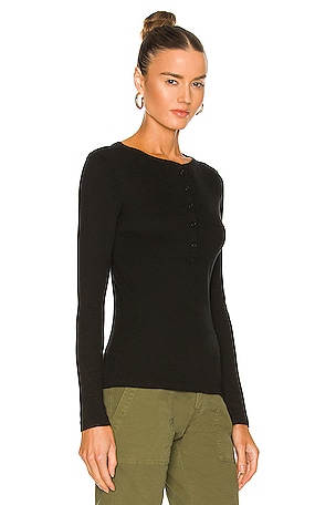 NILI LOTAN Jordan Henley Tee in Black