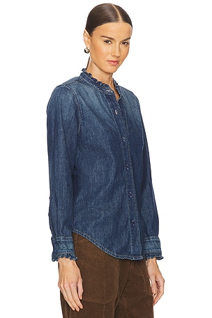 NILI LOTAN Lydia Denim Shirt in Denim-Dark