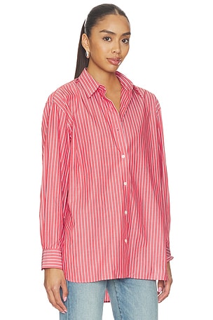 NILI LOTAN Yorke Shirt in Red,White