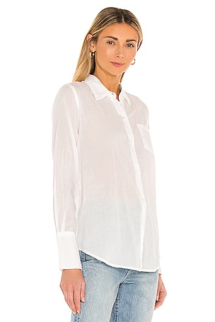NILI LOTAN Cotton Voile NL Shirt in Ivory. Size XS. Also