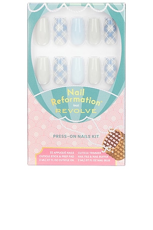 UNHAS POSTIÇAS CLOUD PLAID PRESS ON NAILS Nail Reformation