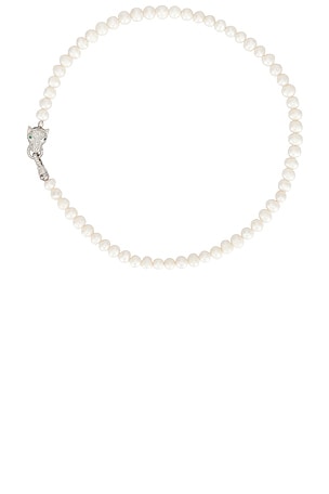 Panther Head Lock Pearl Necklace Nialaya