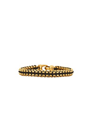 Nialaya Woven 8Mm Box Chain Bracelet in Metallic Gold