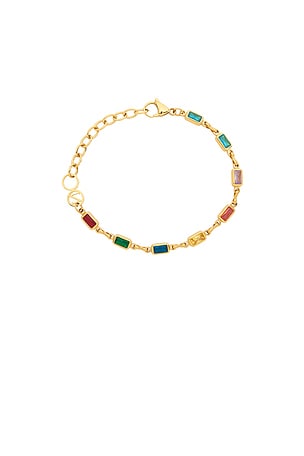 Nialaya Rectangle Tennis Bracelet in Metallic Gold