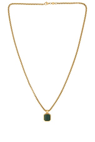 Square Malachite Pendant Necklace Nialaya