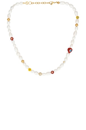 Smiley Face Pearl Necklace Nialaya