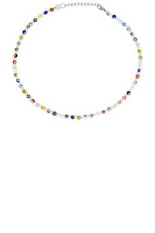 Pearl And Handpainted Glass Beads Necklace Nialaya