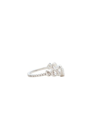 Nana Jacqueline Marilyn Teardrop Ring in Metallic Silver