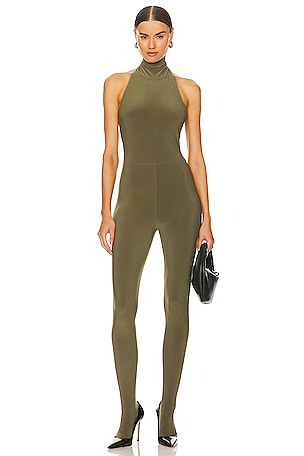 Halter Turtle Catsuit With Footsie Norma Kamali