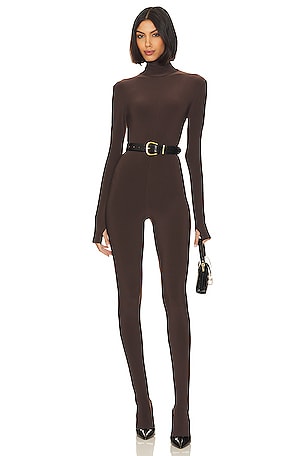 Slim Fit Turtle Catsuit With Footsie Norma Kamali