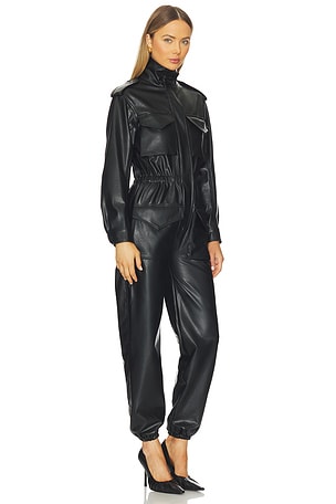 Norma Kamali Turtleneck Cargo Jumpsuit in Black
