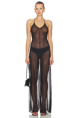 Norma Kamali Fara Slip Jumpsuit in Black