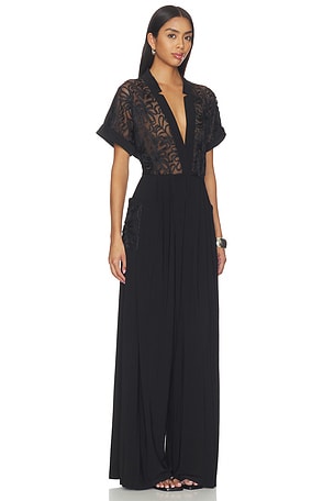Norma Kamali Geralyn Short Sleeve Jumpsuit in Black