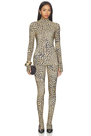 Long Sleeve Slim Fit Turtle Catsuit With Footie Norma Kamali
