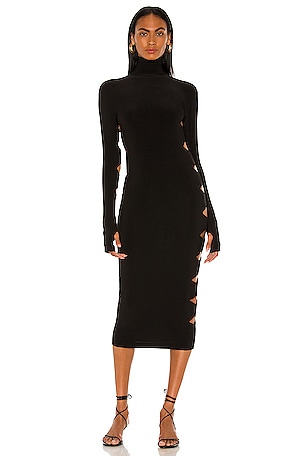 Long Sleeve Alligator Turtle Dress Norma Kamali