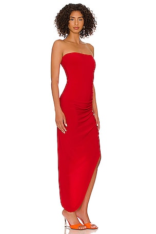 Norma Kamali Side Drape Gown in Red