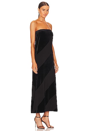 Norma Kamali Spiral Strapless Dress in Black