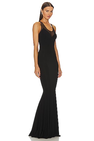 Norma Kamali Racer Fishtail Gown in Black