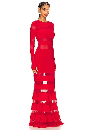 Norma Kamali x REVOLVE Spliced Dress Fishtail Gown in Red