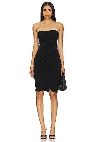 Strapless Shirred Front Dress To Knee Norma Kamali