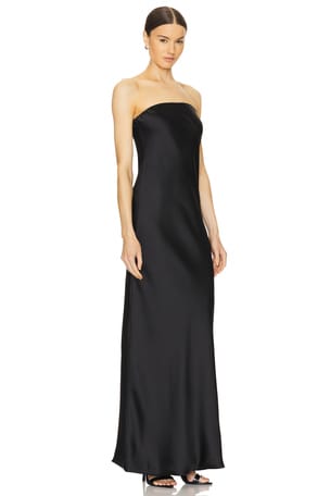 Norma Kamali Bias Strapless Gown in Black