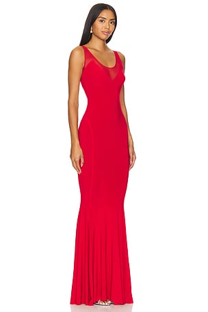 Norma Kamali Racer Fishtail Gown in Red