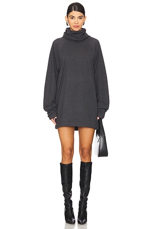 Oversized Raglan Sleeve Turtleneck Mini Dress Norma Kamali