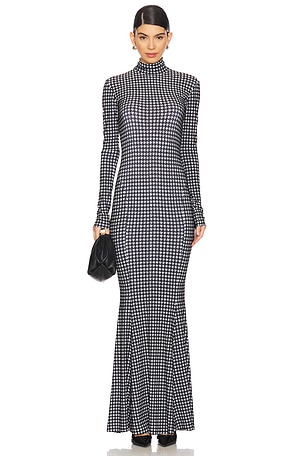 Long Sleeve Turtleneck Fishtail Gown Norma Kamali