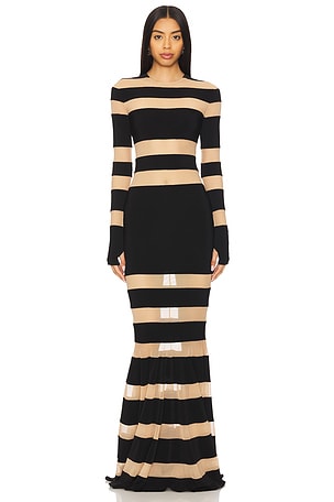 Spliced Dress Fishtail Gown Norma Kamali