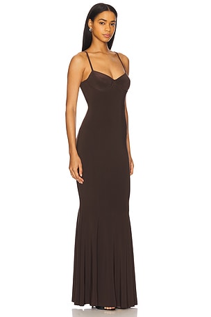 Norma Kamali Underwire Fishtail Gown in Chocolate
