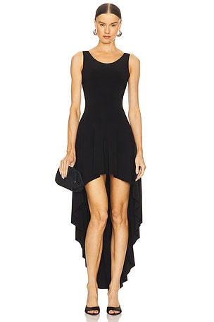 Norma Kamali Hi Low Sleeveless Gown in Black