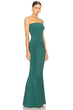 Norma Kamali x REVOLVE Strapless Fishtail Gown in Dark Green