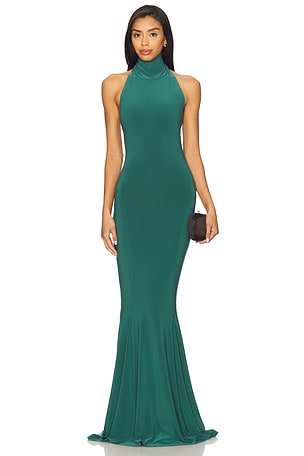 x REVOLVE Halter Turtle Fishtail Gown Norma Kamali