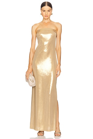 Strapless Tailored Side Slit Gown Norma Kamali