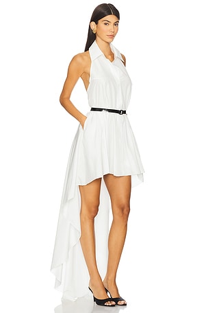 Norma Kamali Hi Low Halter Dress in White