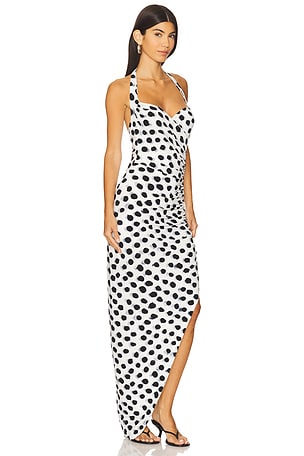 Norma Kamali Cayla Side Drape Gown in White