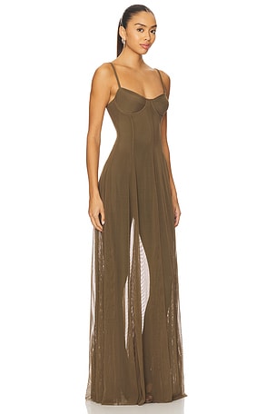 Norma Kamali x REVOLVE Underwire Gown in Dark Green