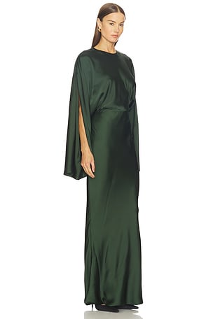 Norma Kamali Reverse Obie Gown in Dark Green
