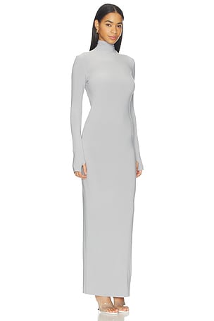 Norma Kamali x Lifestyle Turtle Long Dress in Light Grey. Size XXS. Also