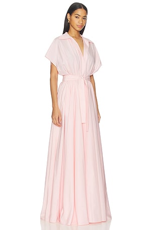 Norma Kamali Super Oversized Nk Shirt Flared Gown in Pink. Size XS. Also