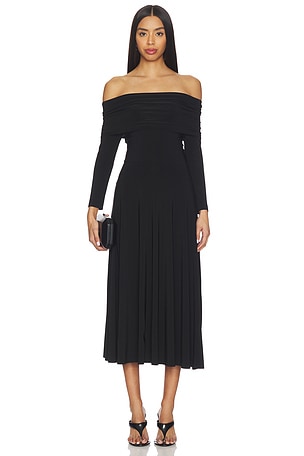 3/4 SLEEVE COWL NECK FLARED 원피스 Norma Kamali