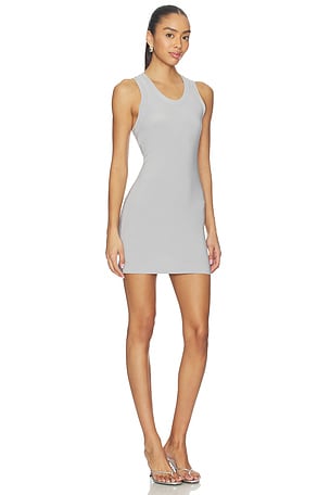 Norma Kamali x Lifestyle Racer Tee Mini Dress in Grey