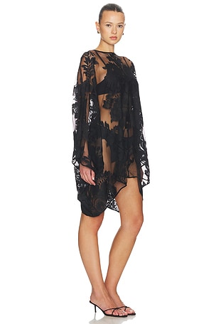 Norma Kamali Mini Caftan in Black. Size M/L. Also