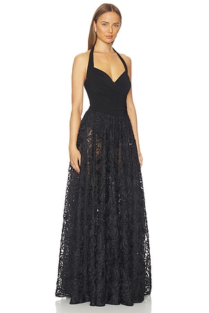 Norma Kamali Cayla Flared Gown in Black