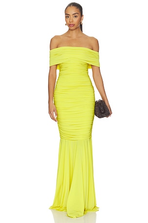 Sleeveless Cowl Neck Side Shirred Fishtail Gown Norma Kamali
