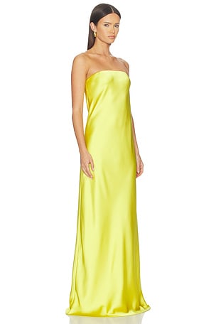 Norma Kamali Bias Strapless Gown in Yellow