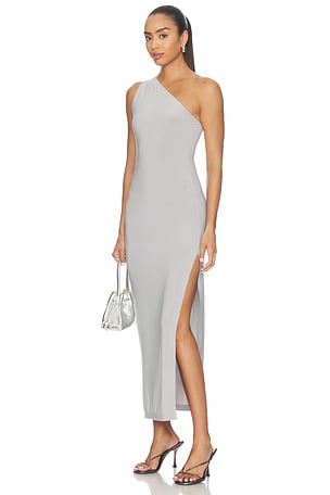 Norma Kamali x Lifestyle One Shoulder Long Dress in Grey. Size XXS. Also